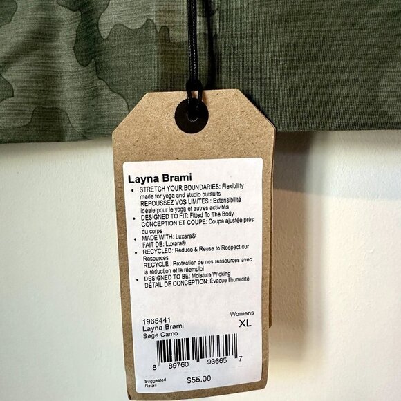 NWT Prana Layna Brami in Sage Camo - Size Extra Large - Picture 4 of 11